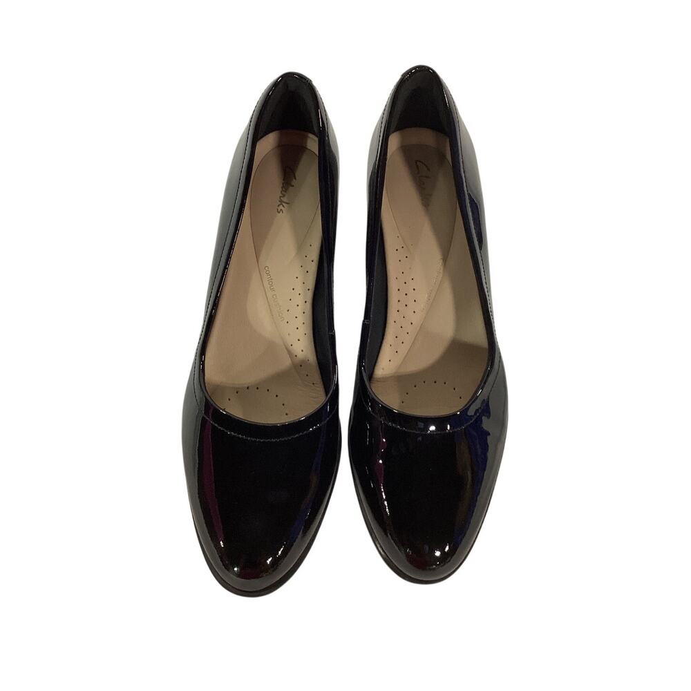 Clarks Sleek Black Patent Freva55 Pumps Size 7 M - Picture 4 of 5